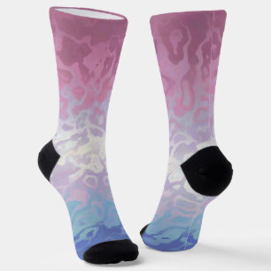 Trippy Ripply Groovy Eccentric Bigender Pride Flag Socks