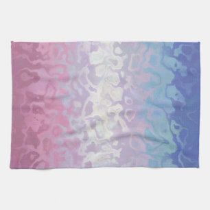 Trippy Ripply Groovy Eccentric Bigender Pride Flag Tea Towel