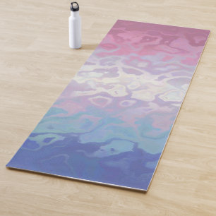 Trippy Ripply Groovy Eccentric Bigender Pride Flag Yoga Mat