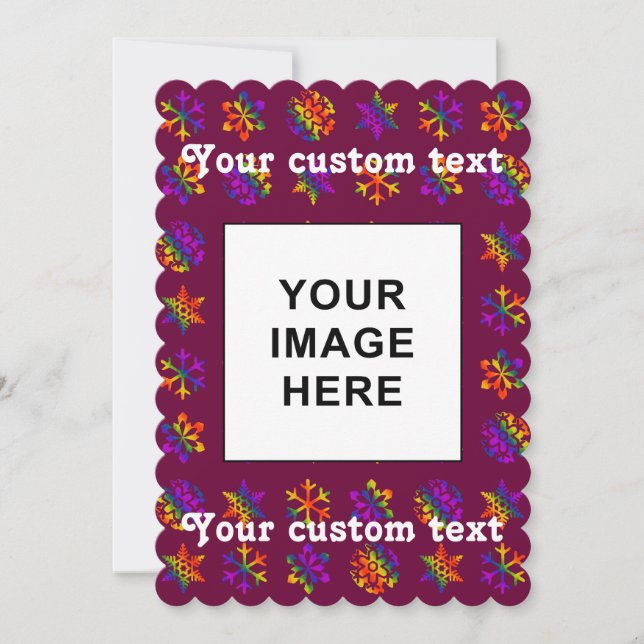 Trippy Snowflakes Holiday Card (Front)