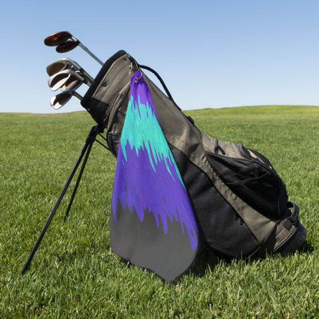 Trippy Squiggly Abstract Alexigender Pride Flag Golf Towel (Green)