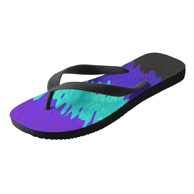 Trippy Squiggly Abstract Alexigender Pride Flag Jandals (Angled)