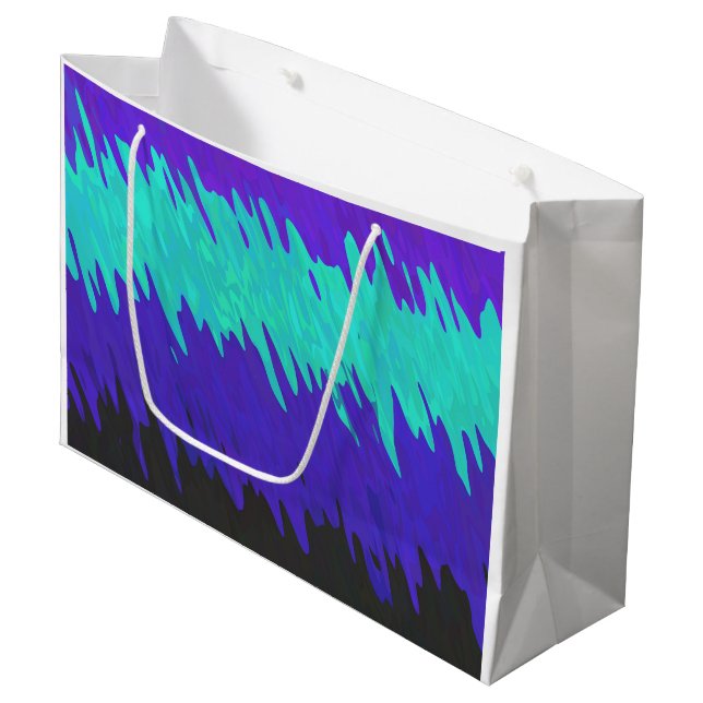 Trippy Squiggly Abstract Alexigender Pride Flag Large Gift Bag (Front Angled)