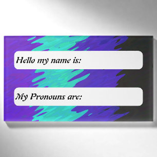 Trippy Squiggly Abstract Alexigender Pride Flag Name Tag