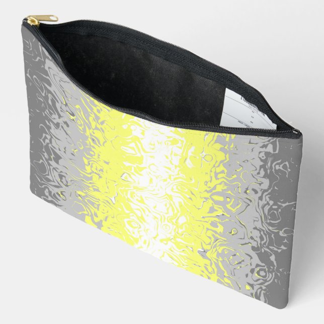 Trippy Squiggly Abstract Demigender Pride Flag Accessory Pouch (Open)