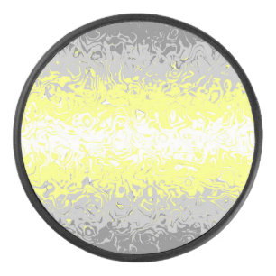 Trippy Squiggly Abstract Demigender Pride Flag Hockey Puck
