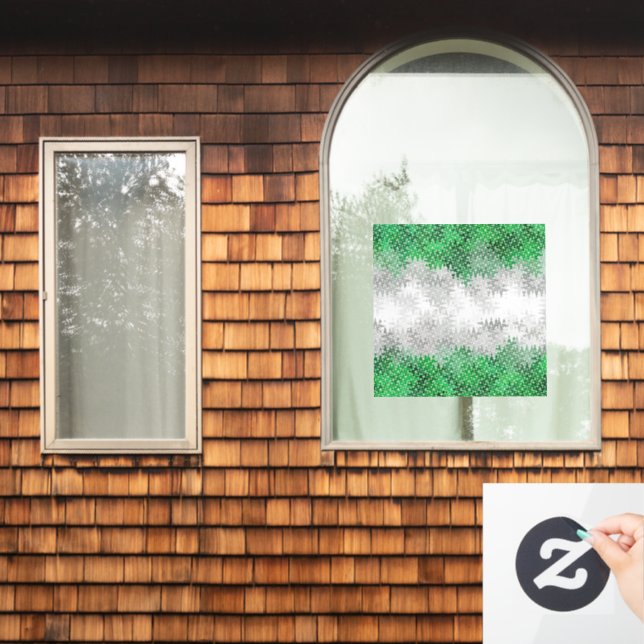Trippy Squiggly Abstract Grayromantic Pride Flag (Home Window)