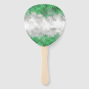 Trippy Squiggly Abstract Grayromantic Pride Flag Hand Fan