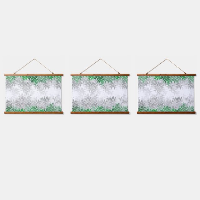 Trippy Squiggly Abstract Grayromantic Pride Flag Hanging Tapestry (Triple)