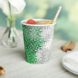 Trippy Squiggly Abstract Grayromantic Pride Flag Paper Cups