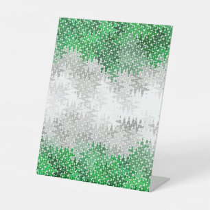 Trippy Squiggly Abstract Grayromantic Pride Flag Pedestal Sign