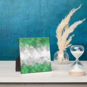 Trippy Squiggly Abstract Grayromantic Pride Flag Plaque