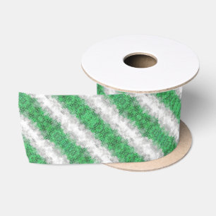 Trippy Squiggly Abstract Grayromantic Pride Flag Satin Ribbon