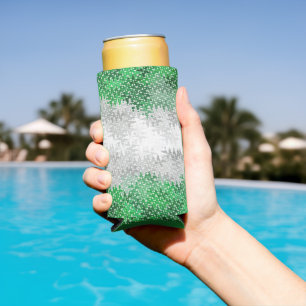 Trippy Squiggly Abstract Grayromantic Pride Flag Seltzer Can Cooler