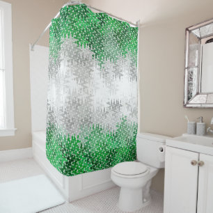 Trippy Squiggly Abstract Grayromantic Pride Flag Shower Curtain