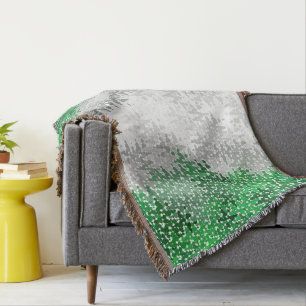 Trippy Squiggly Abstract Grayromantic Pride Flag Throw Blanket