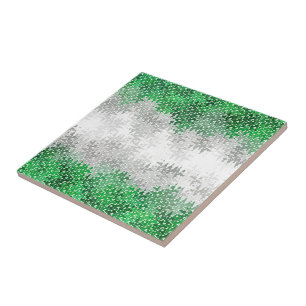 Trippy Squiggly Abstract Grayromantic Pride Flag Tile