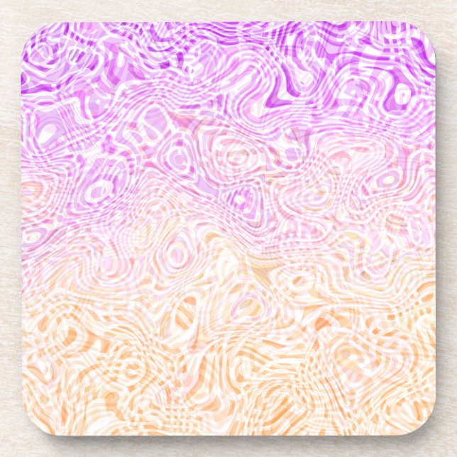 Trippy Squiggly Boho Abstract Trixic Pride Flag Coaster (Front)