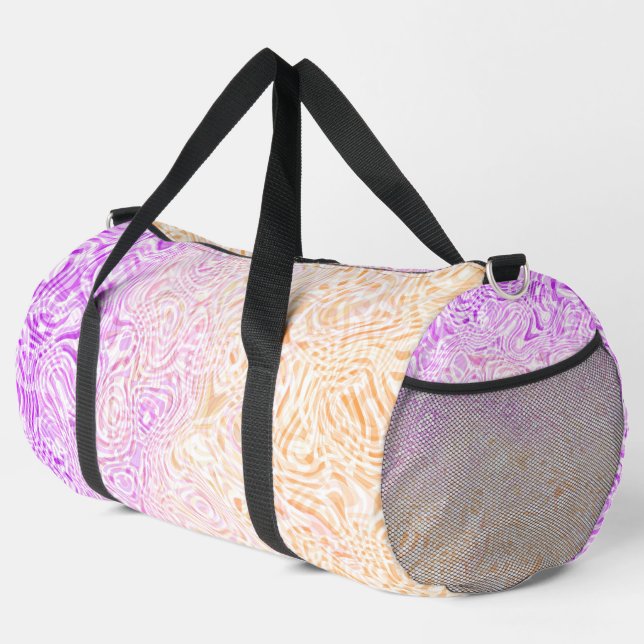 Trippy Squiggly Boho Abstract Trixic Pride Flag Duffle Bag (Right Corner)