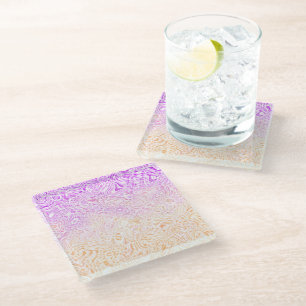 Trippy Squiggly Boho Abstract Trixic Pride Flag Glass Coaster