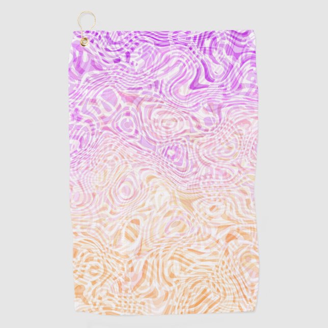 Trippy Squiggly Boho Abstract Trixic Pride Flag Golf Towel (Front)
