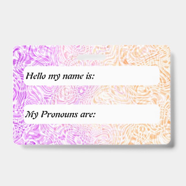 Trippy Squiggly Boho Abstract Trixic Pride Flag ID Badge (Front)