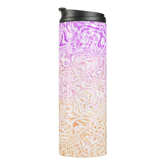 Trippy Squiggly Boho Abstract Trixic Pride Flag Thermal Tumbler (Rotated Right)