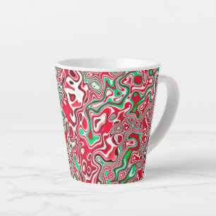 Trippy Squiggly Funky Maximalist Christmas Stripes Latte Mug