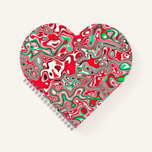 Trippy Squiggly Funky Maximalist Christmas Stripes Notebook