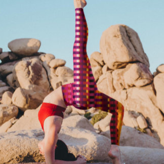 Trippy Stripes Purple and Pink Cool Psychedelic Leggings