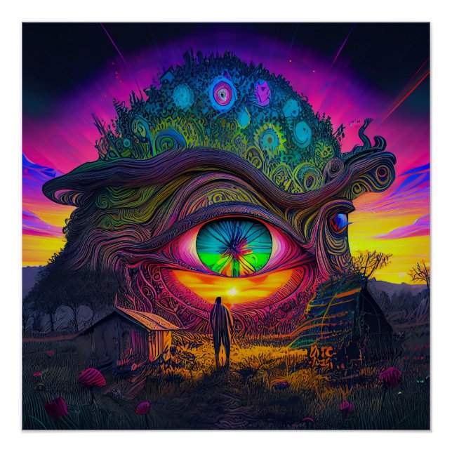 Trippy sunrise in the abstract surreal day dream poster (Front)