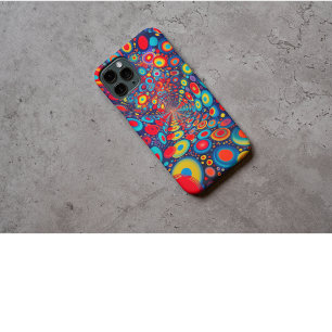 Trippy Tunnel of Colorful Floating Orbs Optical  iPhone 15 Pro Case