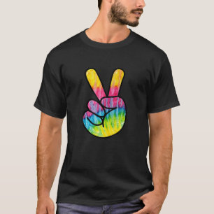 Trippy Tye Dye Peace Sign Retro 60 s Hippie T shir T-Shirt