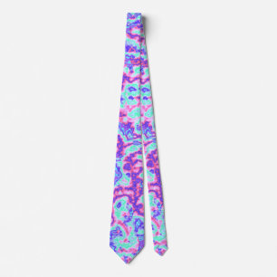 Trippy Vibrant Colourful Maximalist Abstract Marbl Tie