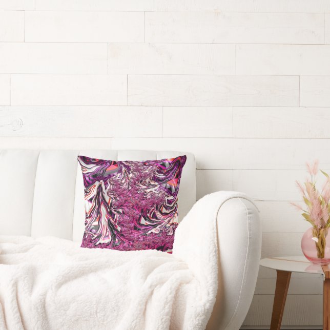 Trippy Vibrant Psychedelic Funky Fractal Art Cushion (Couch)