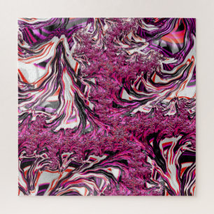 Trippy Vibrant Psychedelic Funky Fractal Art Jigsaw Puzzle