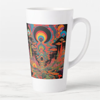 Trippy Vintage 1960s Psychedelic Retro Artwork Latte Mug