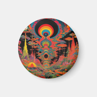 Trippy Vintage 1960s Psychedelic Retro Artwork Magnet