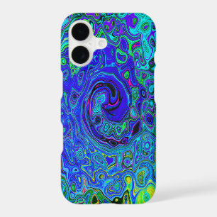 Trippy Violet Blue Abstract Retro Liquid Swirl