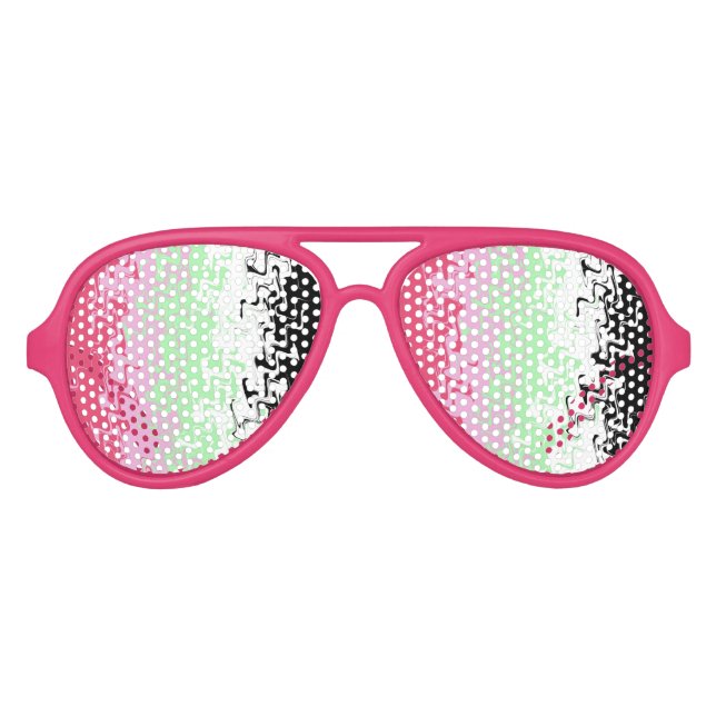 Trippy Wavy Abstract Recipromantic Pride Flag Aviator Sunglasses (Front)