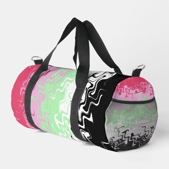 Trippy Wavy Abstract Recipromantic Pride Flag Duffle Bag (Right Corner)