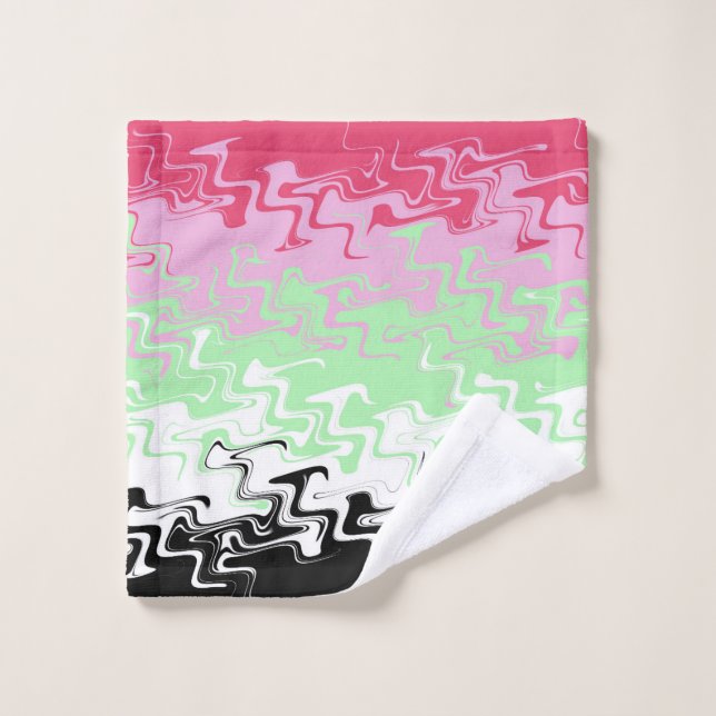 Trippy Wavy Abstract Recipromantic Pride Flag Wash Cloth (Wash Cloth)