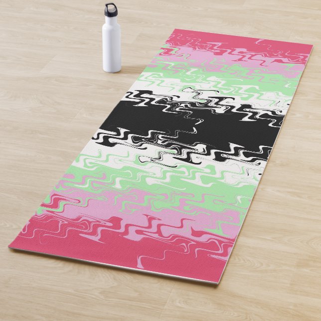 Trippy Wavy Abstract Recipromantic Pride Flag Yoga Mat (In Situ)