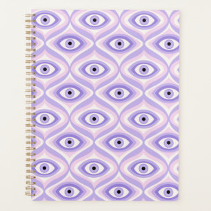 Trippy Weird Eye Pattern - Pastel Purple and Pink Planner