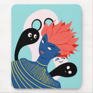 Trippy weird vaporwave psychedelic mouse pad