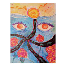 Trippy Whimsical Surreal Poster | Thoughts