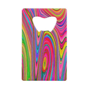Trippy Yellow, Red and Blue Abstract Groovy Art