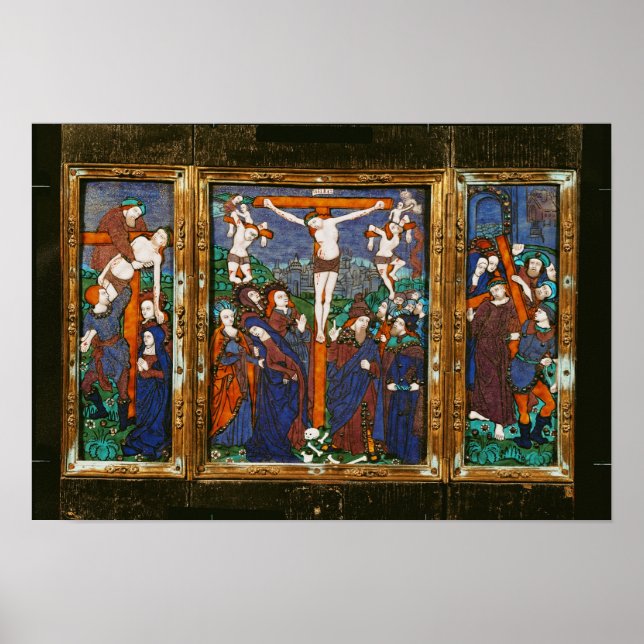 Triptych depicting the Crucifixion, Limousin Poster (Front)