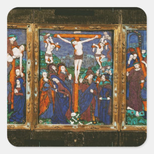 Triptych depicting the Crucifixion, Limousin Square Sticker