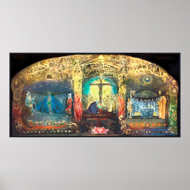 Triptych Grail by Anna May  -  Rudolf Steiner Poster (Front)